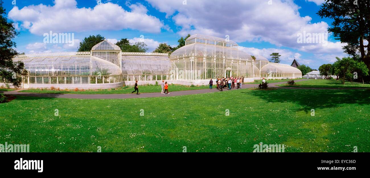 Serra curvilinea, Irish National Botanic Gardens, Dublin City, Co Dublin, Irlanda; Glasshouse completato nel 1843 Foto Stock