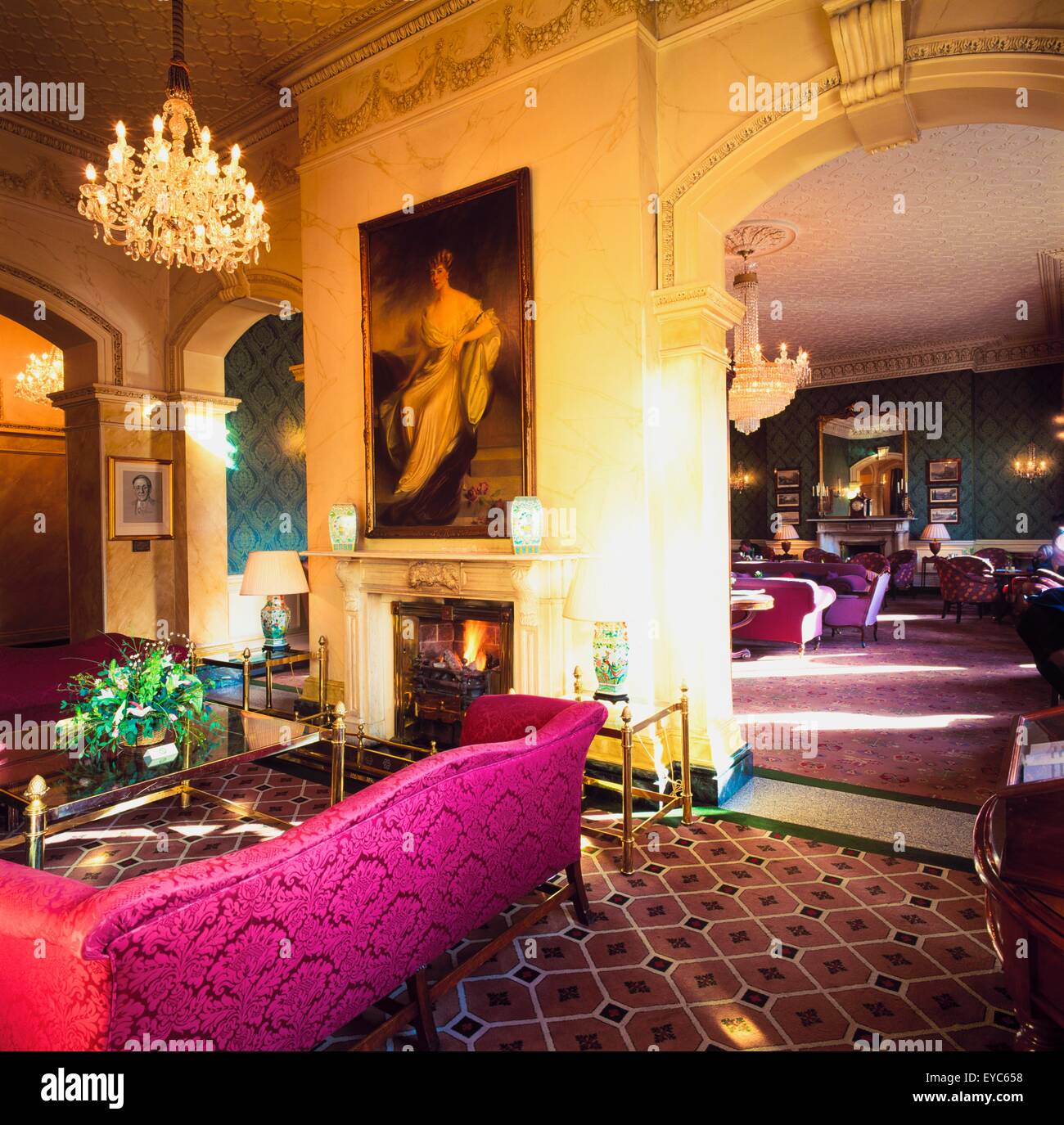 Il Shelbourne Hotel, Dublino, Co Dublin, Irlanda; interni di Hotel di lusso Foto Stock