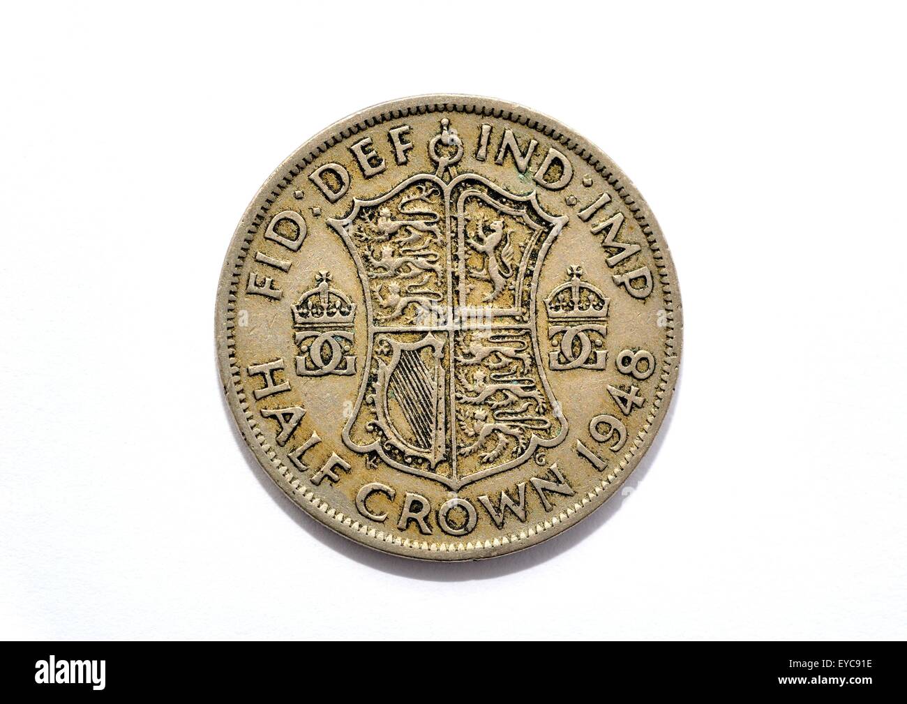 1948 mezza corona british coin Foto Stock