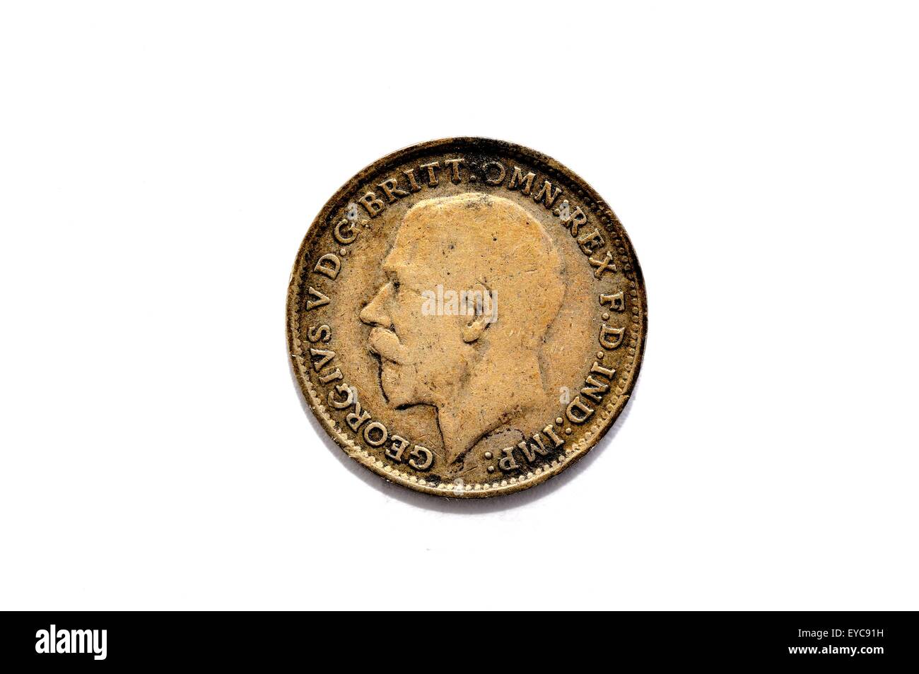 1917 3 penny british coin Foto Stock