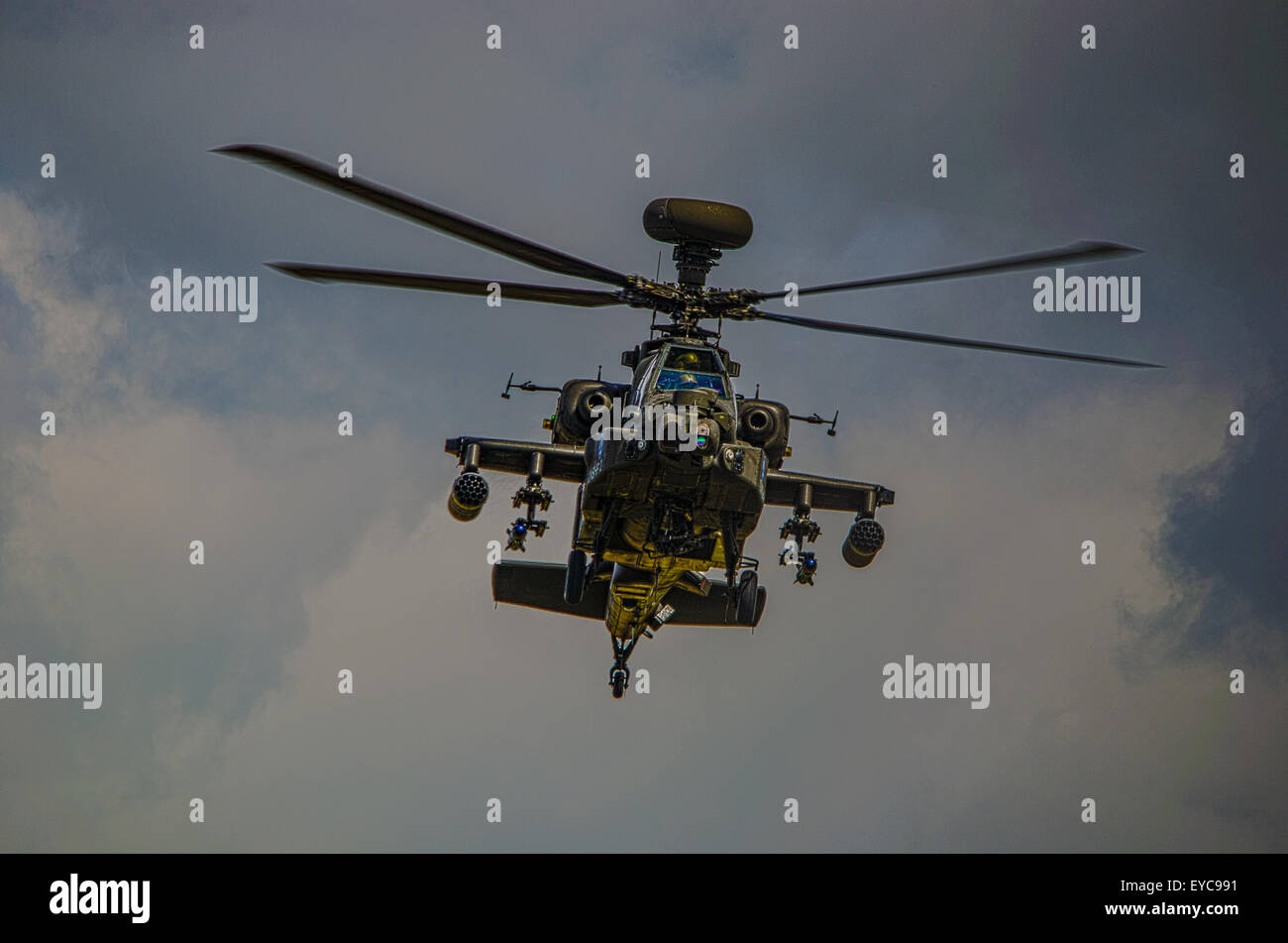 AH 64 Apache elicottero Gunship prelevati presso il Royal International Air Tattoo Foto Stock