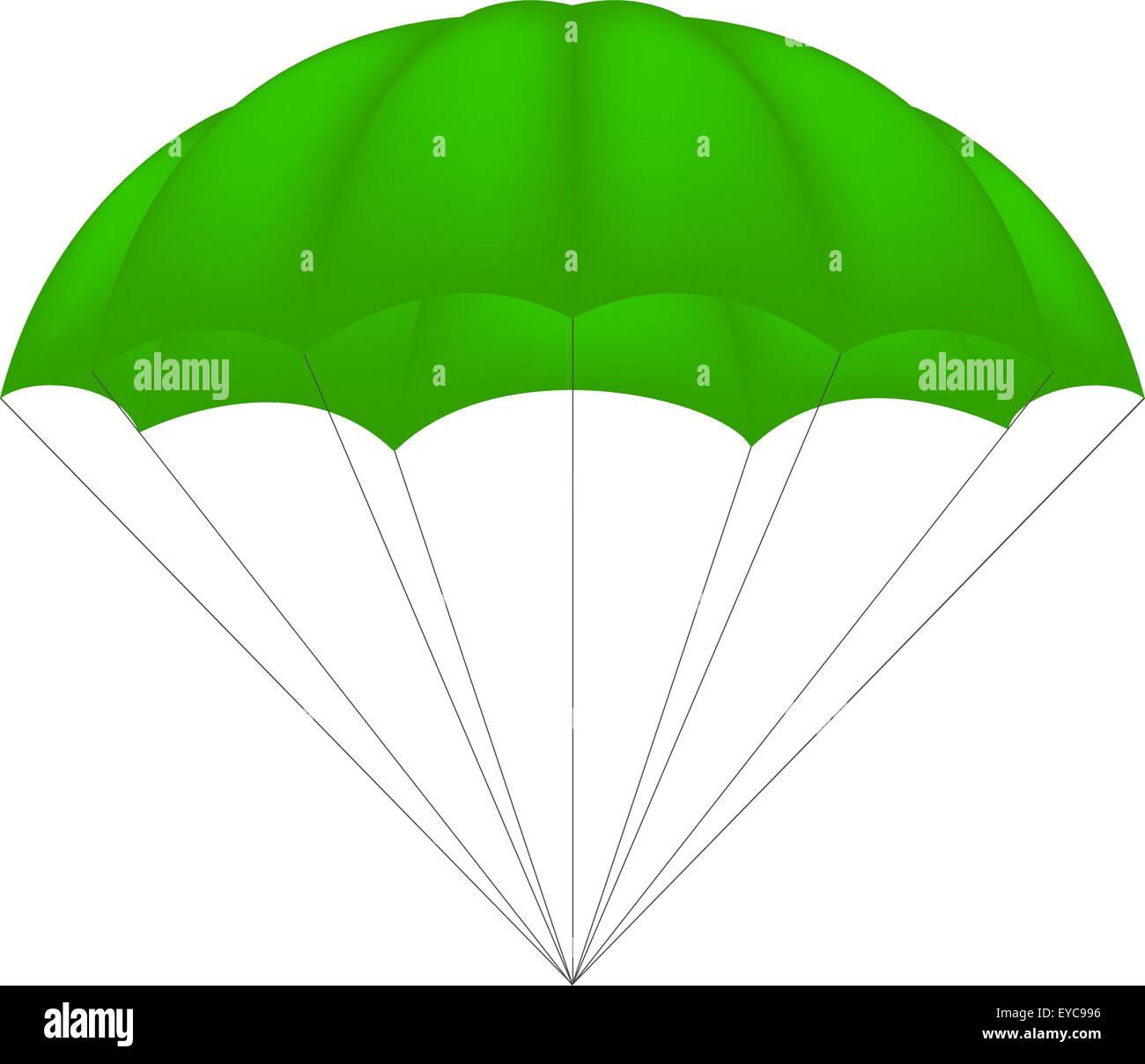 Paracadute nel design verde Illustrazione Vettoriale