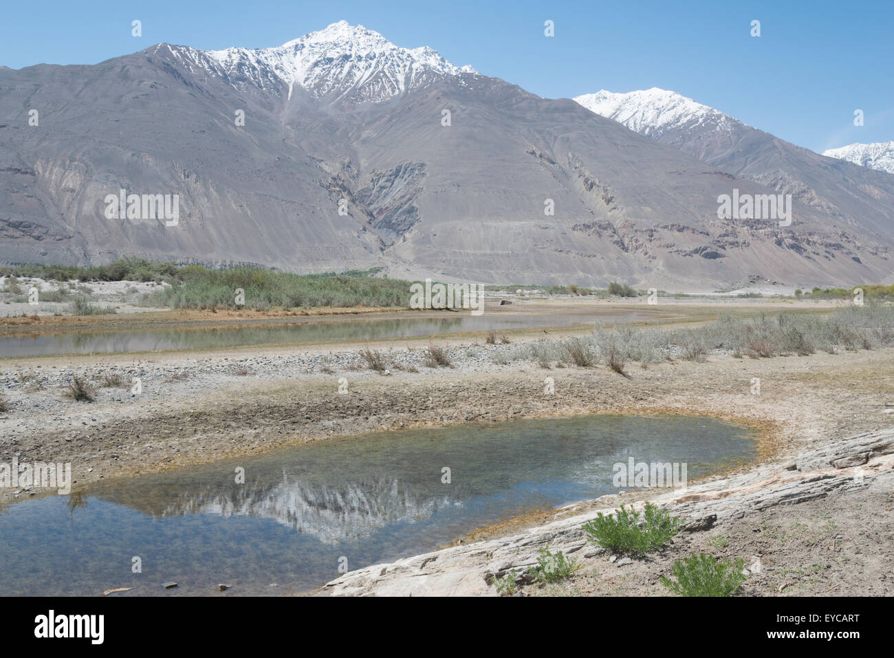 Vista sull'Afghanistan. Wakhan valley,Tagikistan,dell'Asia centrale Foto Stock