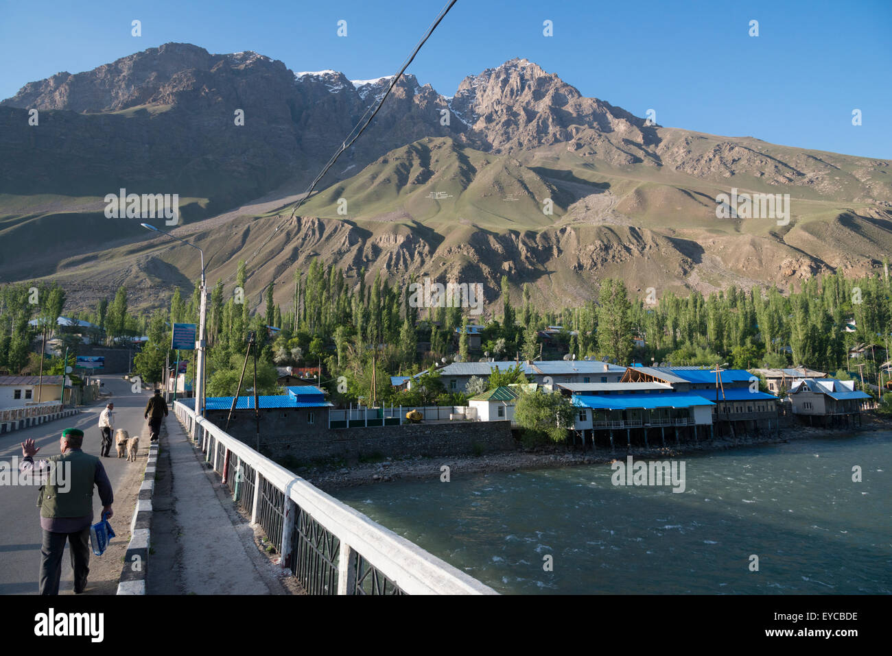 La Pamir Highway. Il Tagikistan. In Asia centrale. Foto Stock