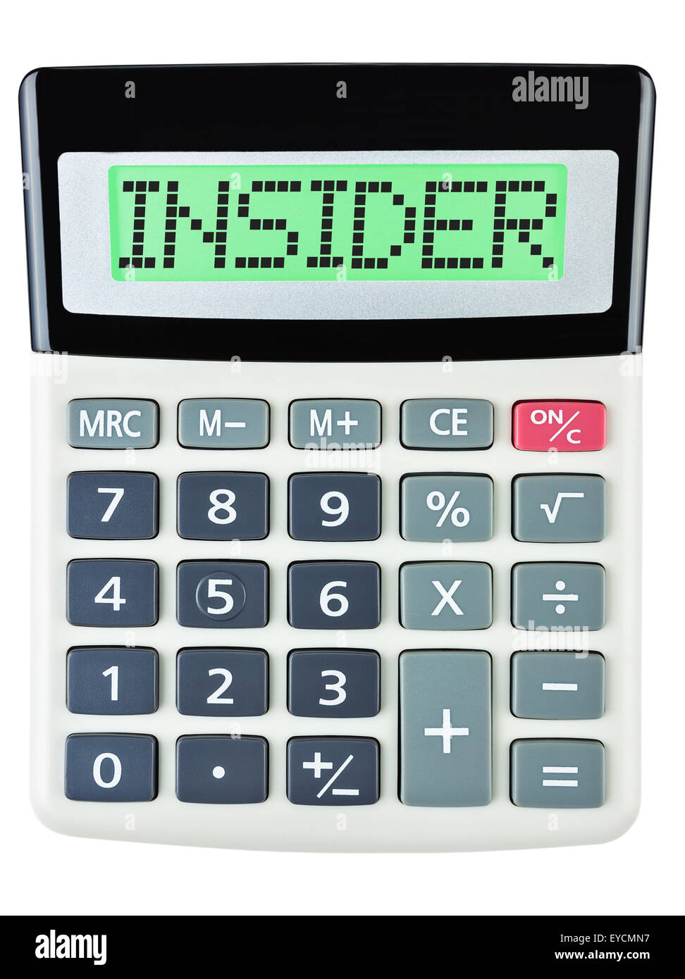 Calcolatrice con INSIDER Foto Stock
