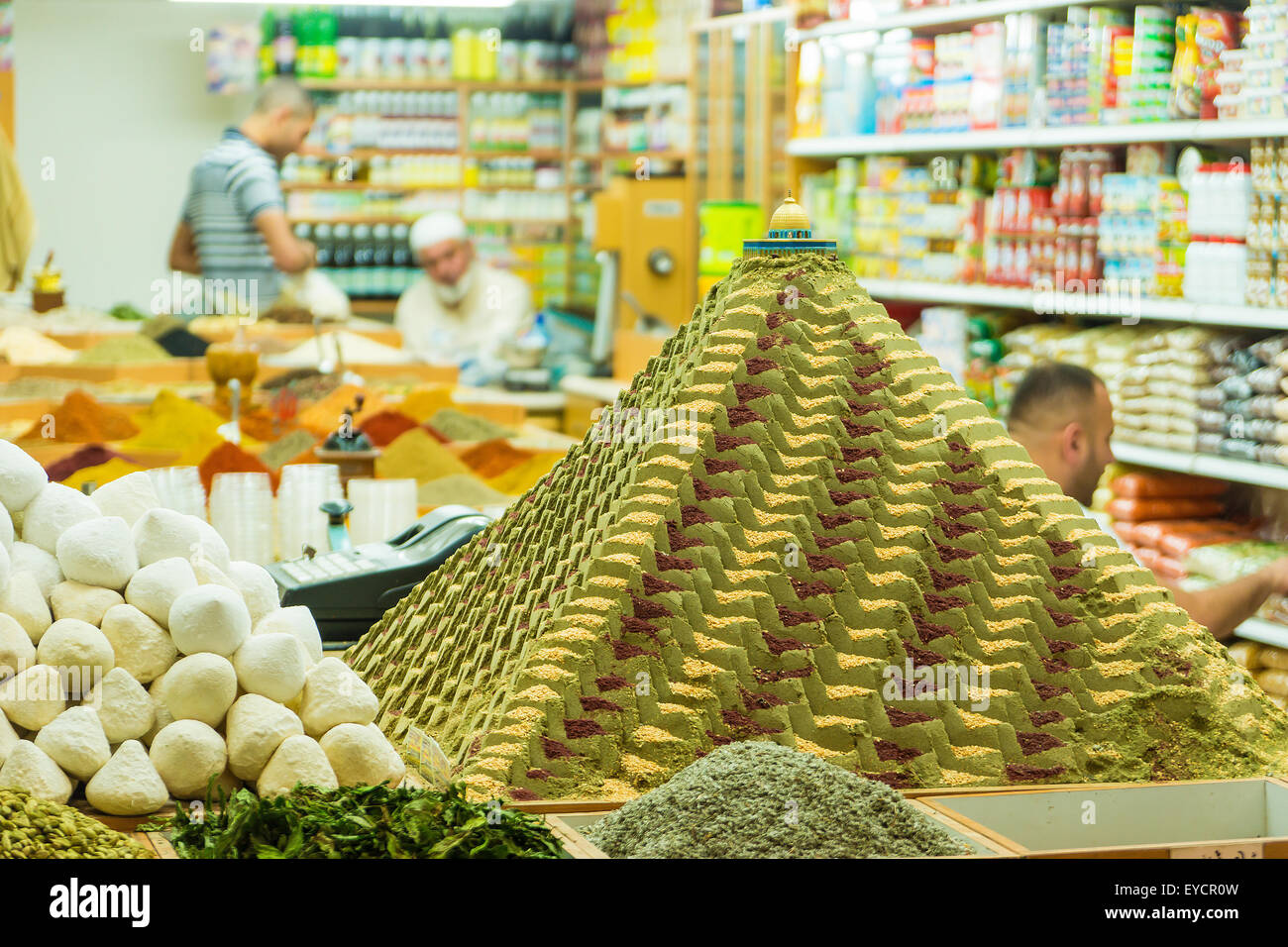 Israele, Gerusalemme, mercato delle spezie nella città vecchia souk Foto Stock