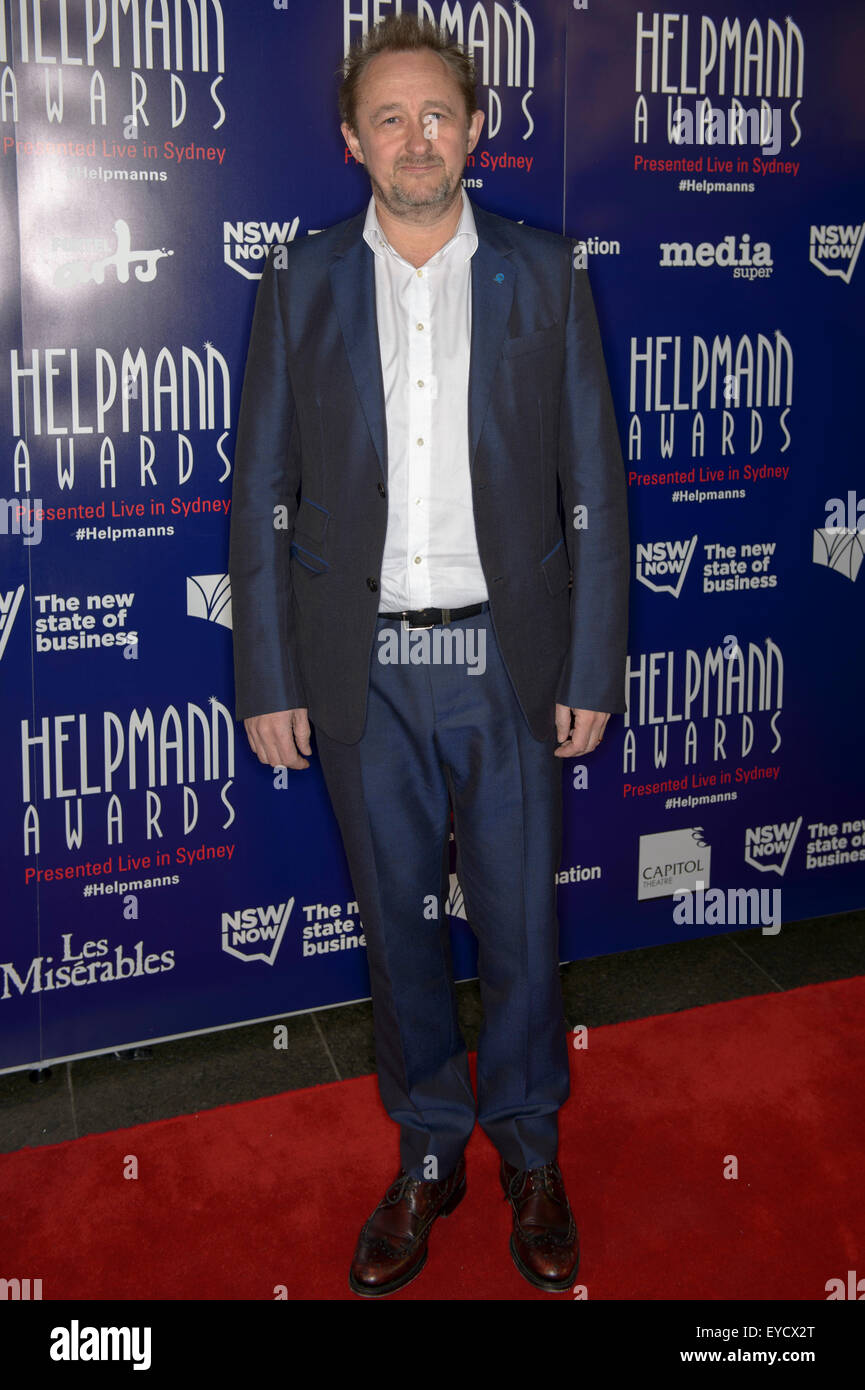 Sydney, Australia - 27 Luglio 2015: Andrew Upton arriva sul tappeto rosso per il 2015 Helpmann Awards al Teatro Capitol sulla luglio 27, 2015 a Sydney, Foto Stock