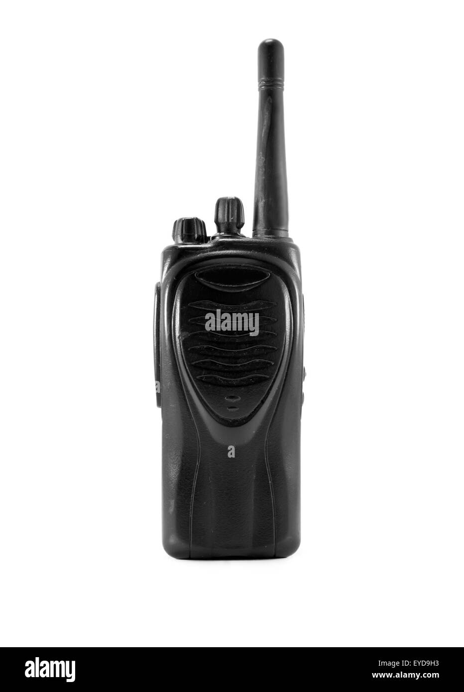 Radio trasmettitore portatile isolato su sfondo bianco Foto Stock