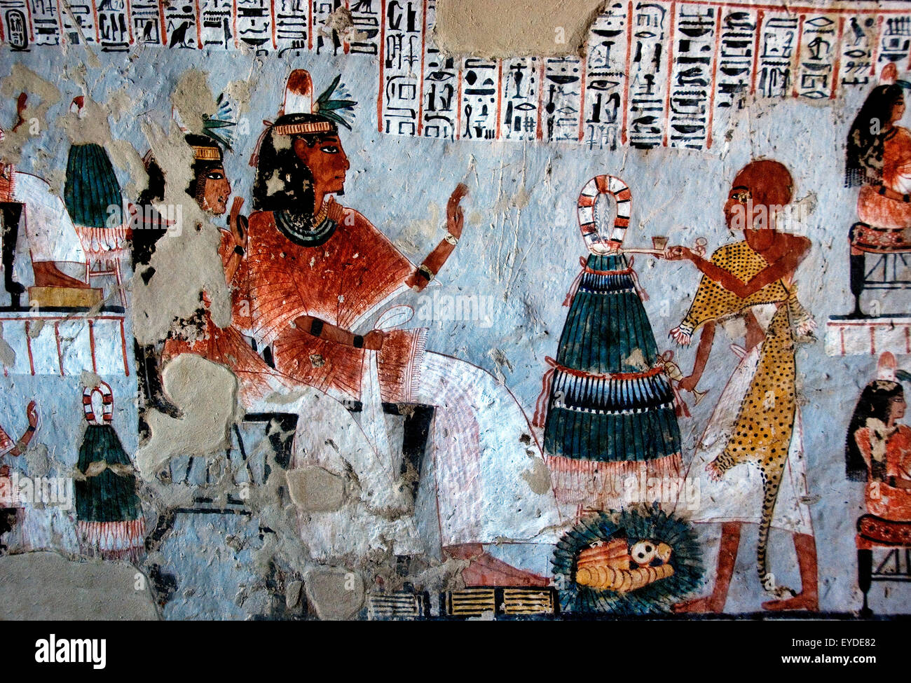 A Luxor Egitto: dipinti dalla tomba di Roy (TT55) XVIII° dyn.,da nobili tombe nella zona di Dra Abu el-Naga Foto Stock