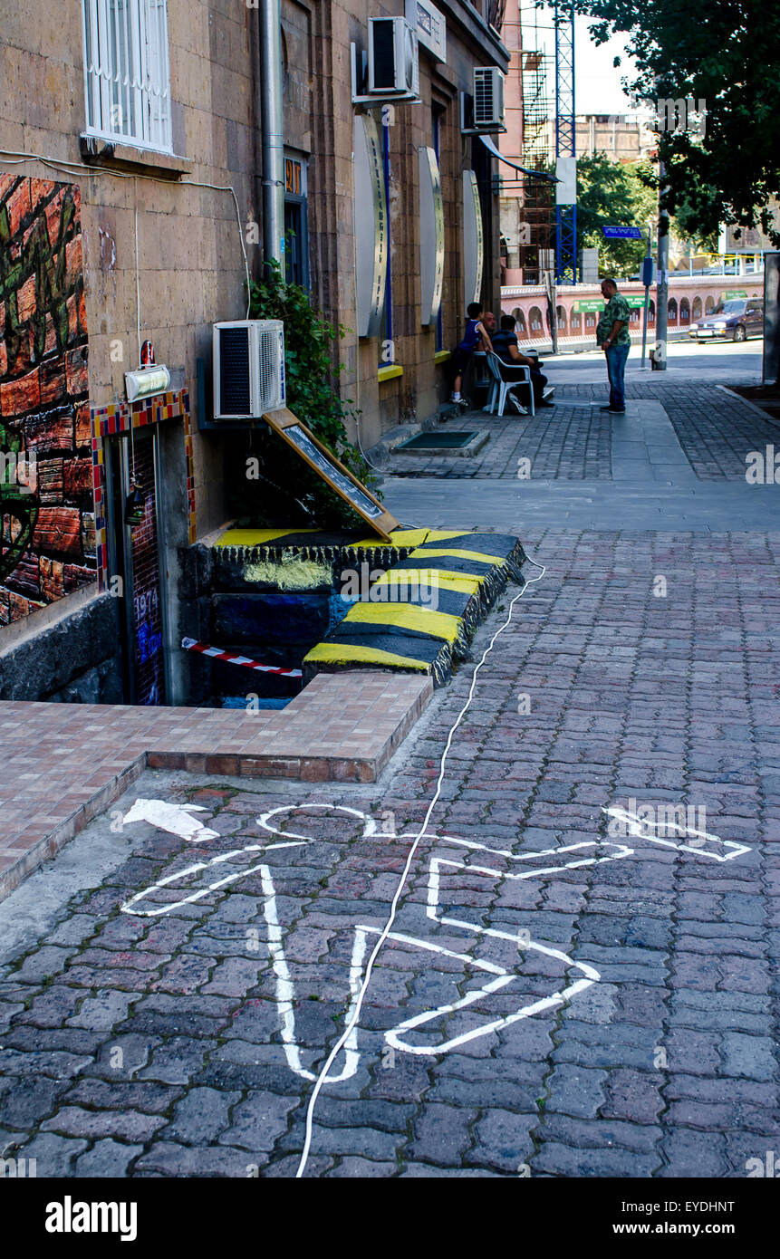 Yerevan pub ingresso Foto Stock