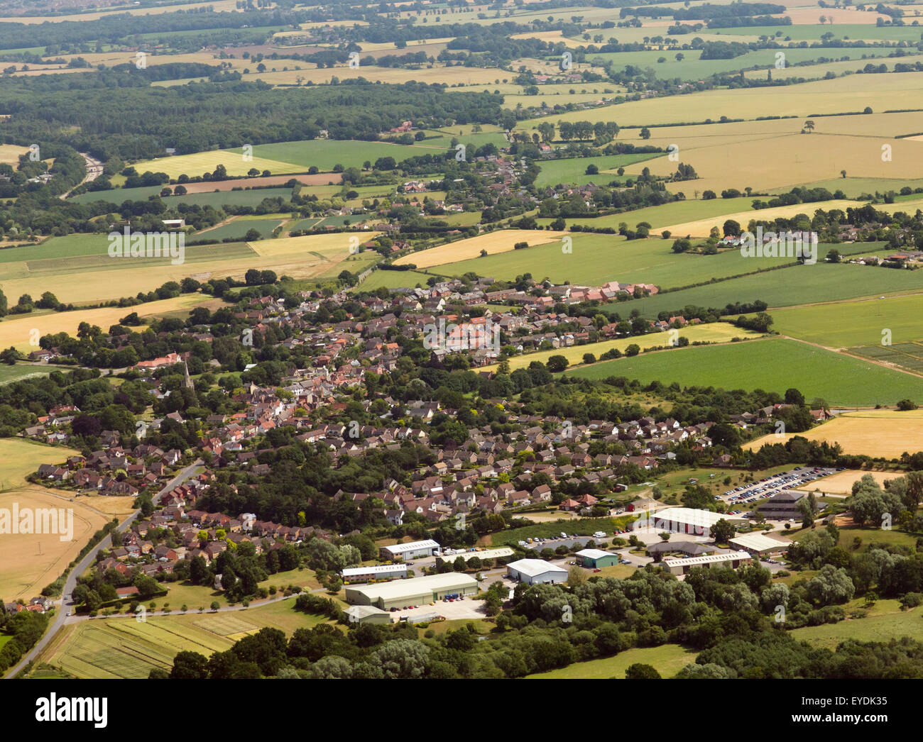 Vista aerea di Woolpit nel Suffolk, Regno Unito Foto Stock Vista aerea di Woolpit nel Suffolk, Regno Unito Foto Stock