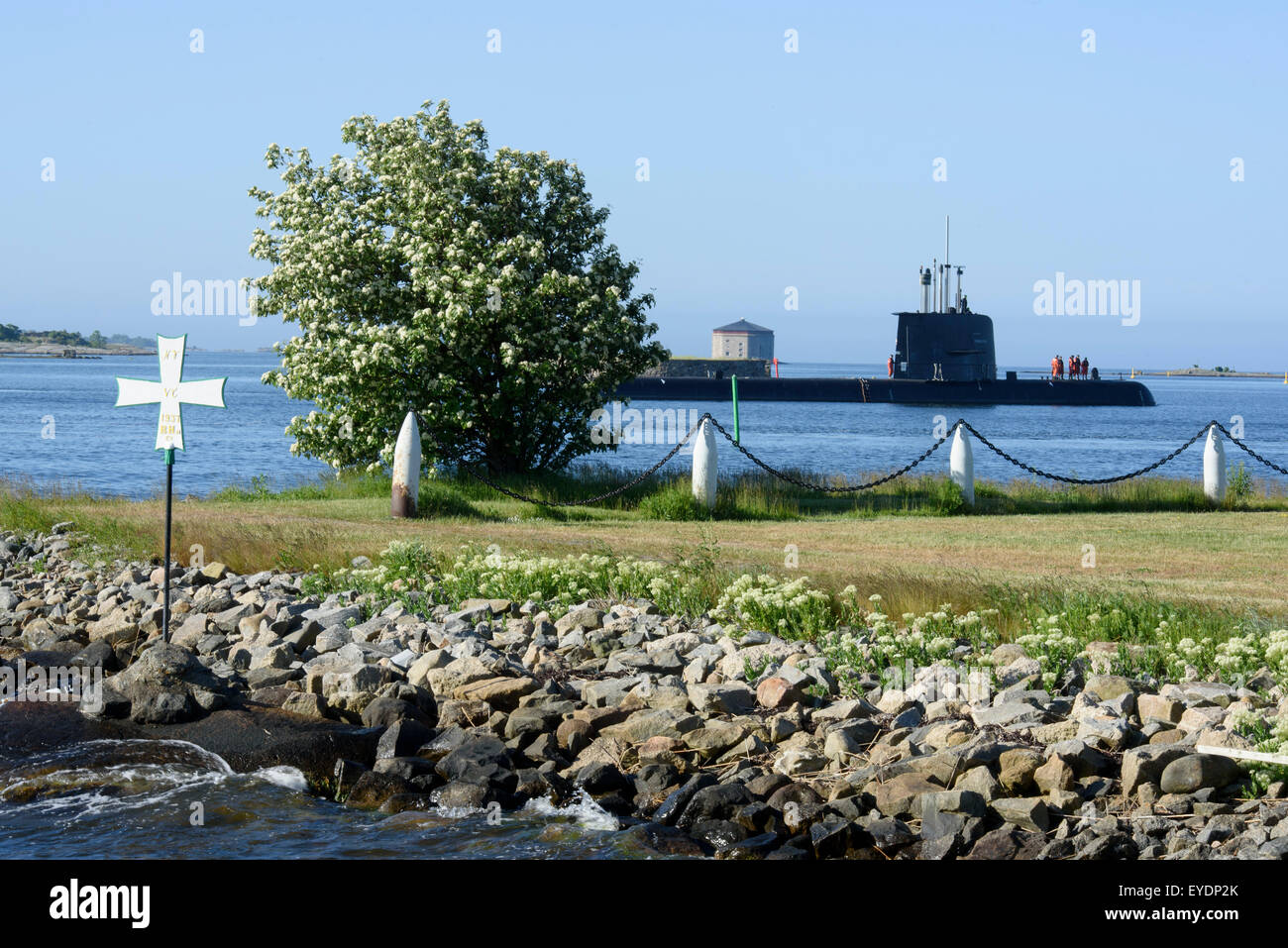 Sottomarino e ex Marine motivi su Stumholmen in Karlskrona, ProvinceBlekinge, Svezia Foto Stock