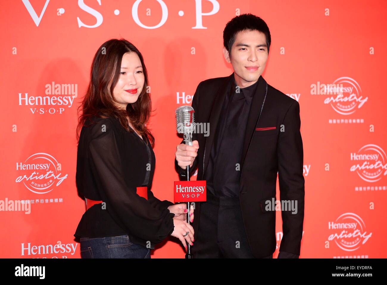 Taipei, Taiwan e Cina. 27 Luglio, 2015. Jam Hsiao assiste la conferenza stampa di Hennessy artistica in Taipei, Taiwan, Cina il 27 luglio, 2015. © TopPhoto/Alamy Live News Foto Stock