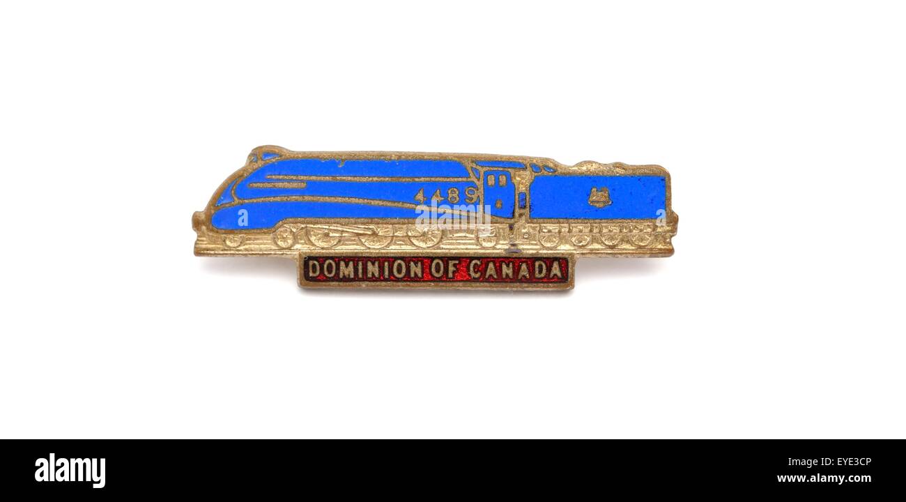 Uno smalto British treno a vapore badge.LNER Classe A4 4489 Dominion del Canada Foto Stock