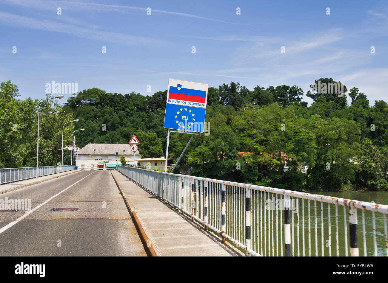 Virje/Ormoz border crossing Croazia - Slovenia, HR-SLO Foto Stock