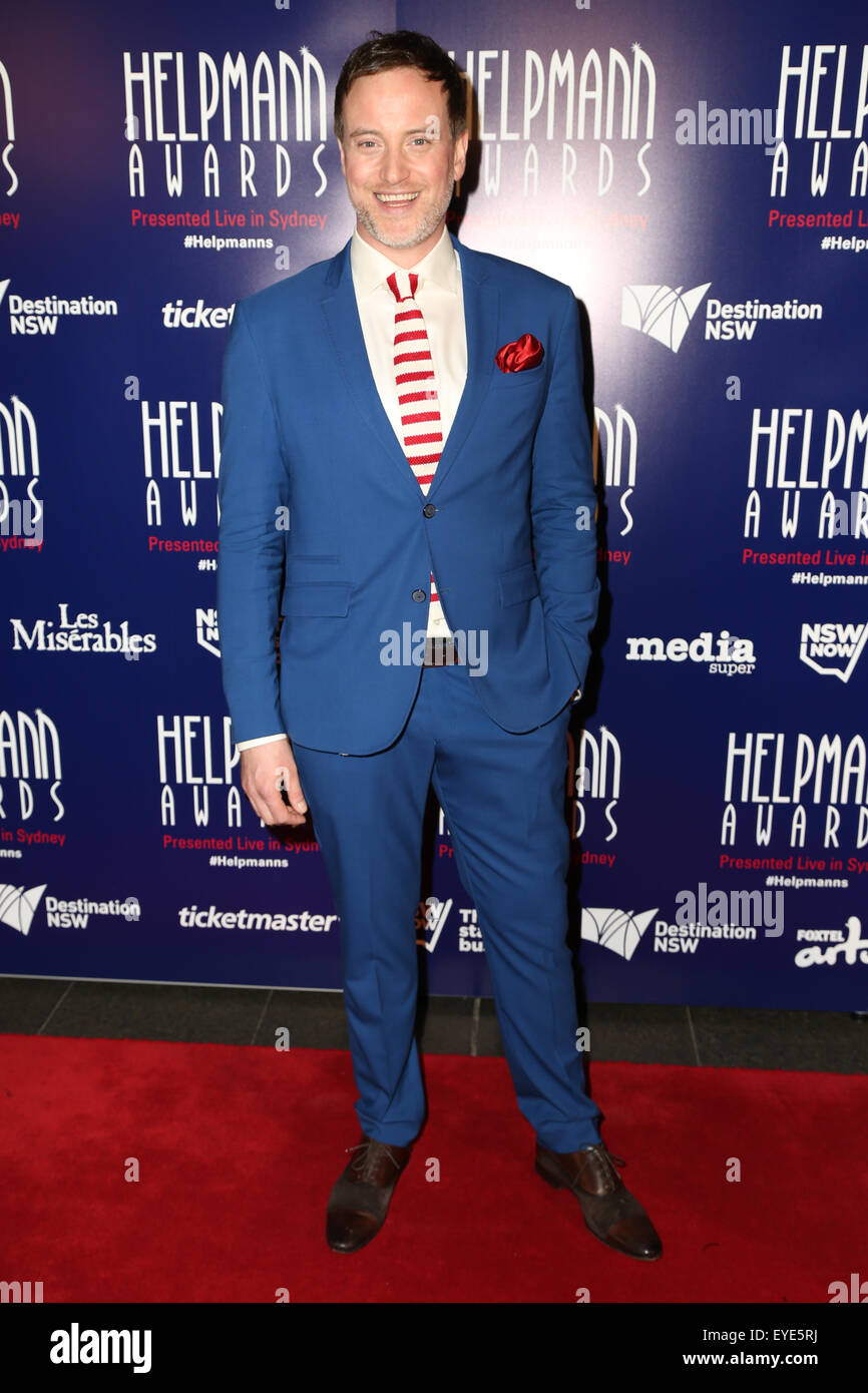 Sydney, Australia. Il 27 luglio 2015. Hayden arriva con un raccordo a T sul tappeto rosso. L annuale Helpmann Awards riconosce le conquiste dell'Australia live performance settori, compreso il teatro musicale e la musica contemporanea, commedia, cabaret, opera, musica classica, teatro, danza e teatro fisico. Capitol Theatre, 13 Campbell St, Haymarket. Credito: Richard Milnes/Alamy Live News Foto Stock