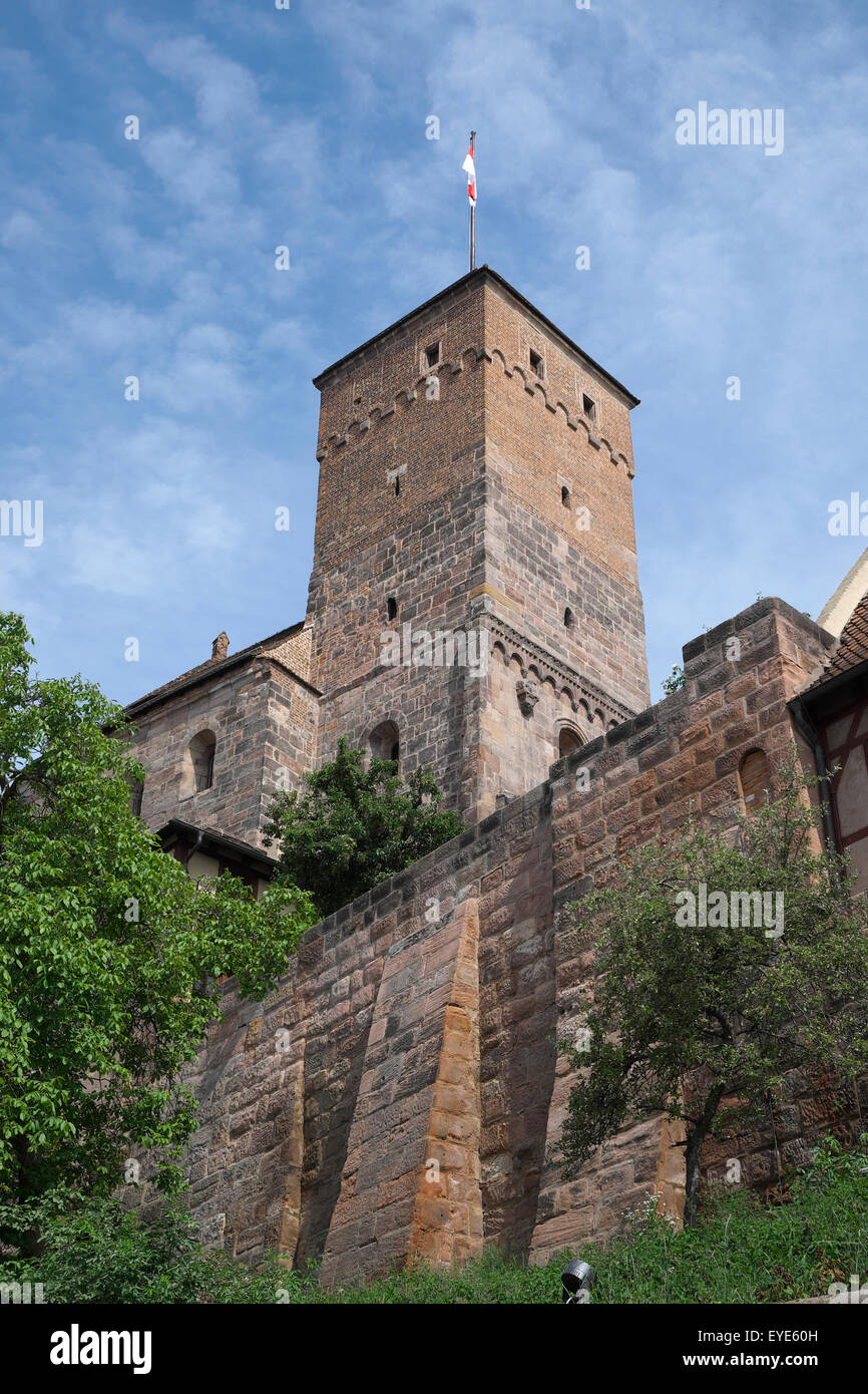 Heidenturm torre, il castello imperiale, Norimberga, Media Franconia, Baviera, Germania Foto Stock
