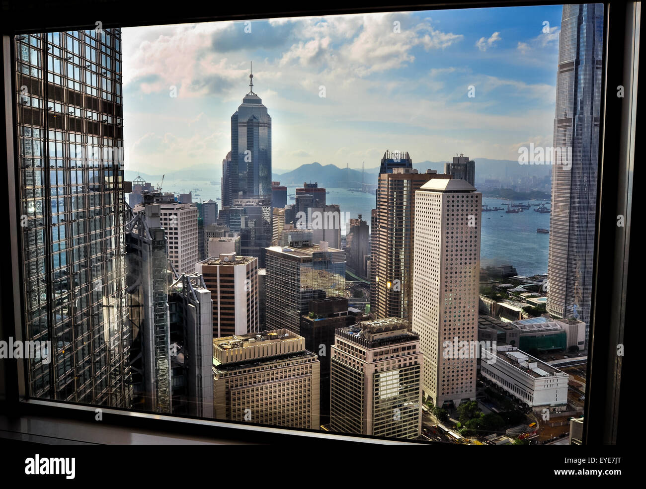 Hong Kong Window Vista dal grattacielo in Cina Foto Stock