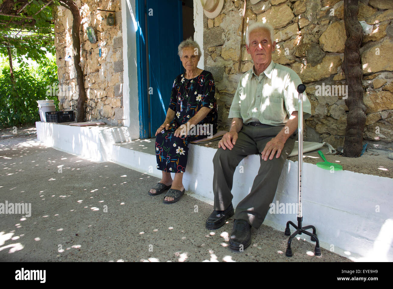 Anziani greci Foto Stock