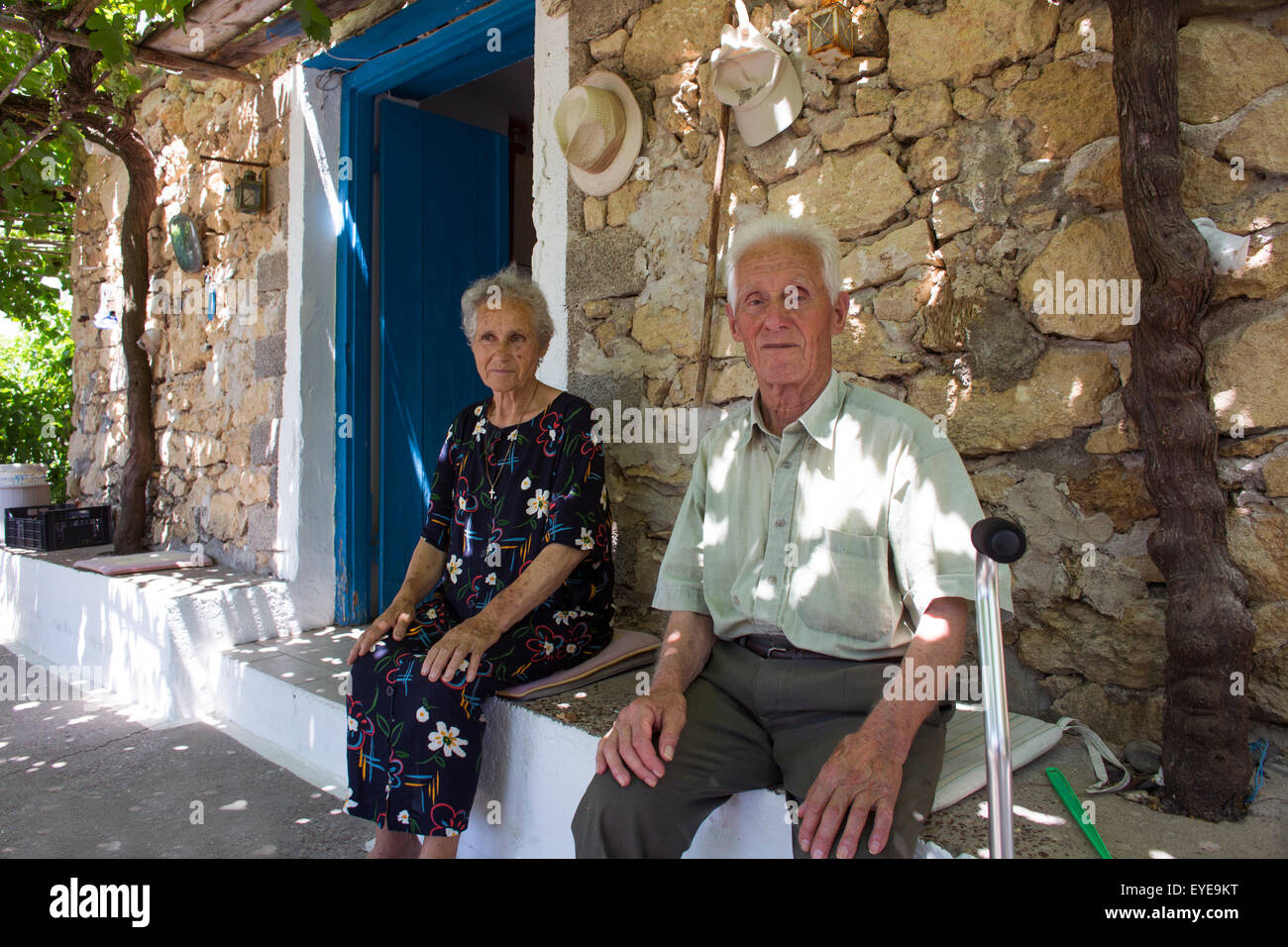 Anziani greci Foto Stock