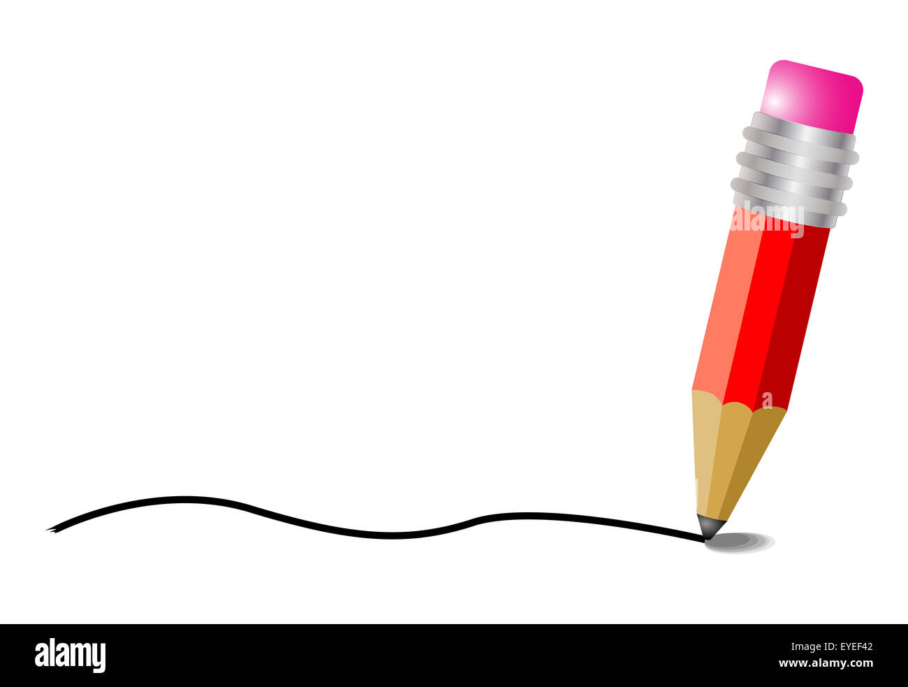 Matita con la scrittura della linea di corsa Foto Stock