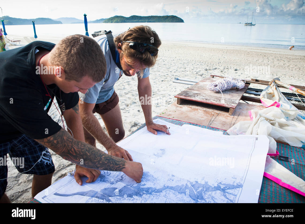 Vacanza,Mappa,Beach,Malesia Foto Stock