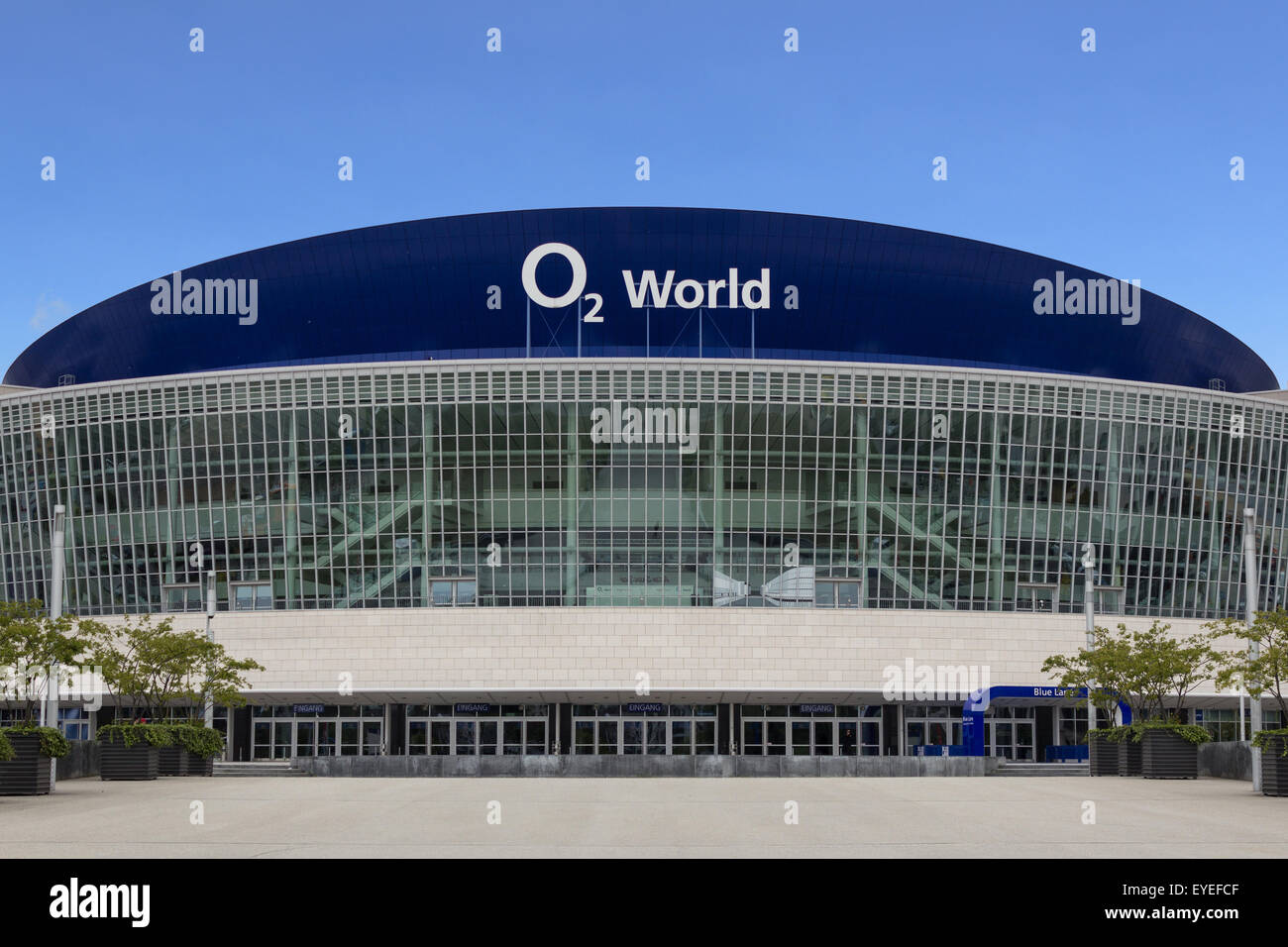 O2 World Arena facciata a Berlino, Germania. Foto Stock
