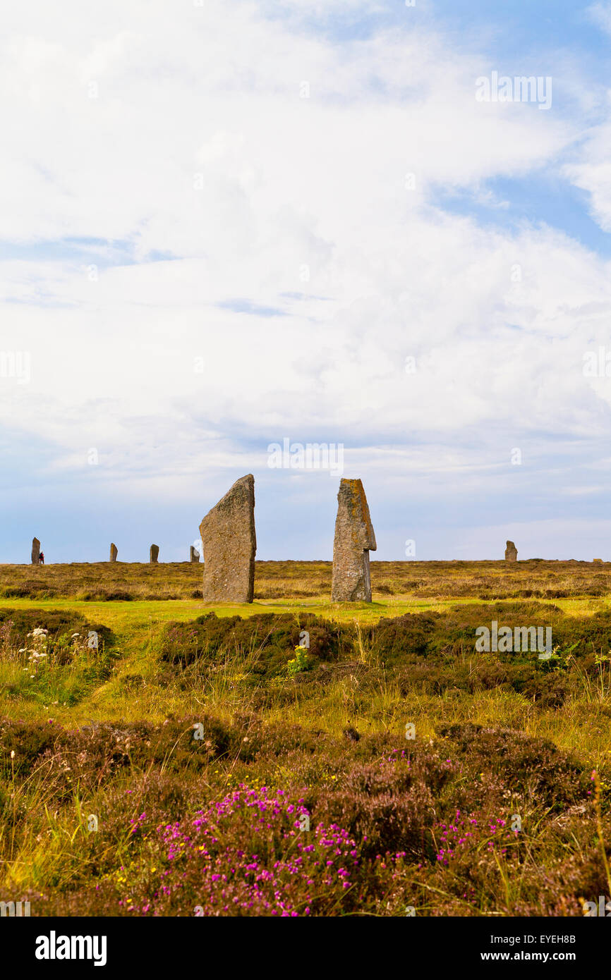 Anello di Brodgar; Orkney, Scozia Foto Stock