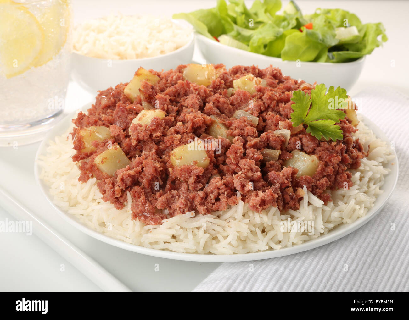 Classico e tradizionale corned beef hash ricetta Foto Stock