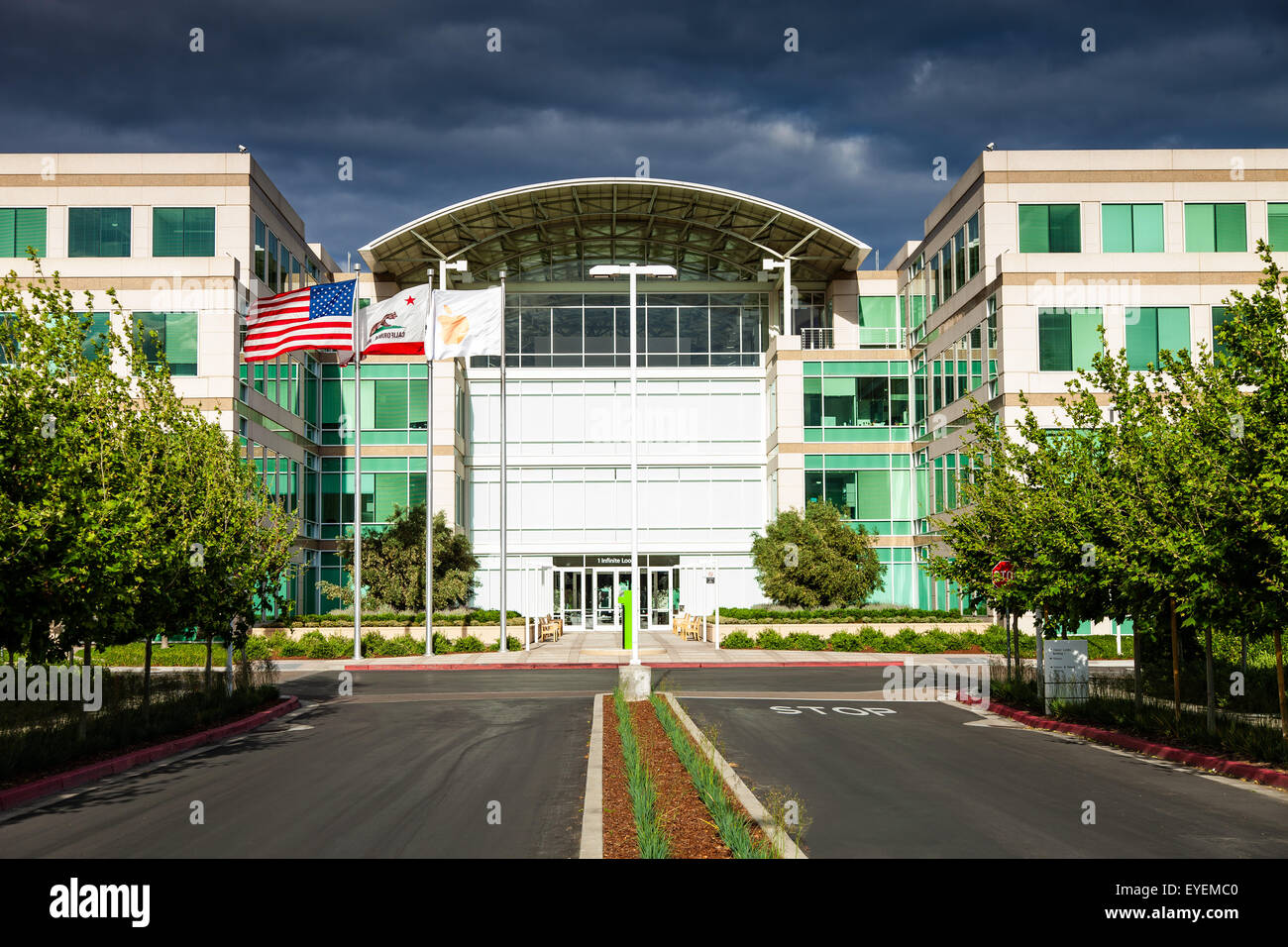 Apple presso la sede centrale e il centro di sviluppo, infinite Loop, Cupertino, Stati Uniti d'America Foto Stock