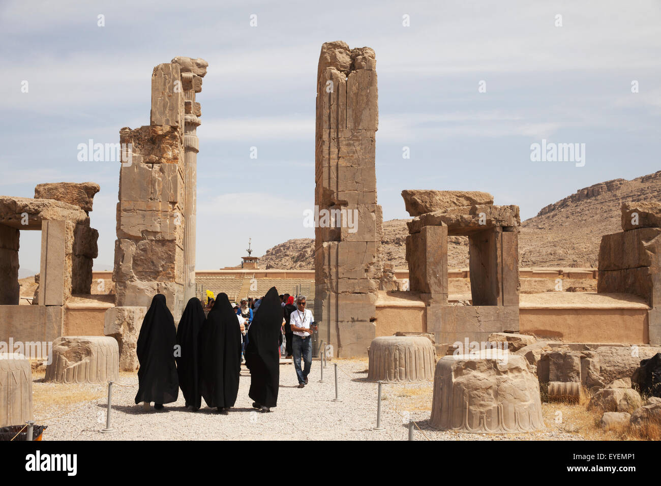 Gateway nella Hall di 100 colonne; Persepolis, Iran Foto Stock