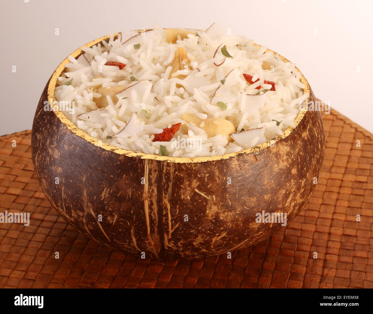 Polinesiano riso di cocco Foto Stock