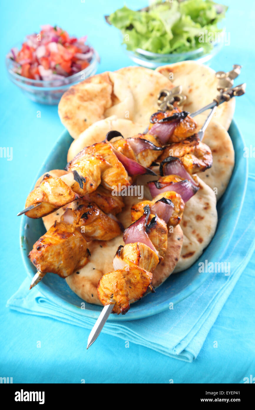 ASIAN pollo tandoori KEBAB Foto Stock
