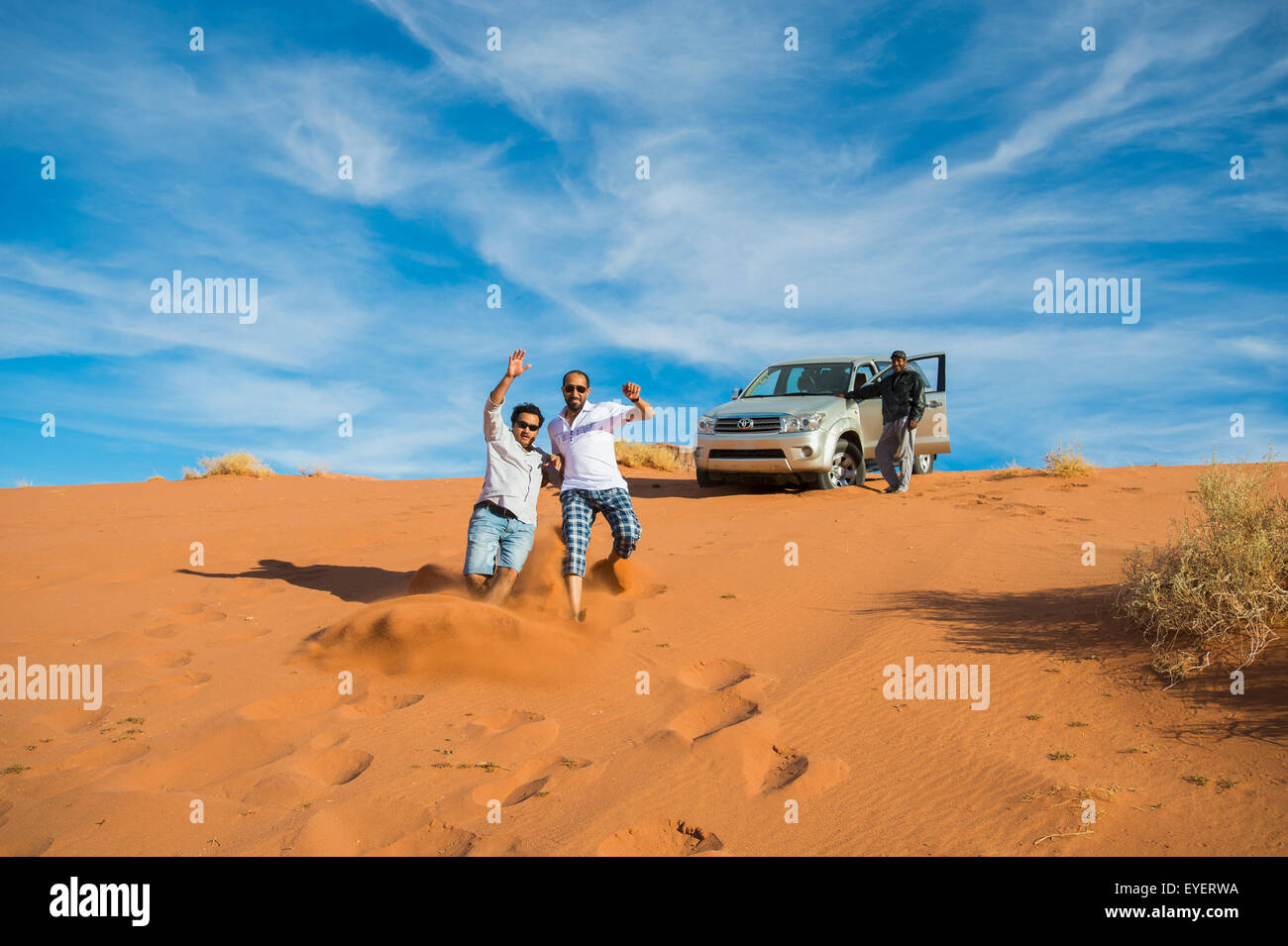 Divertimento in dune di sabbia; Tabuk, Arabia Saudita Foto Stock