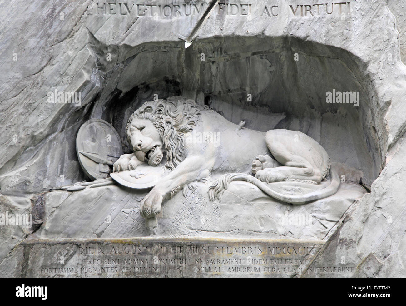 Morendo il Monumento del Leone a Lucerna, Svizzera Foto Stock