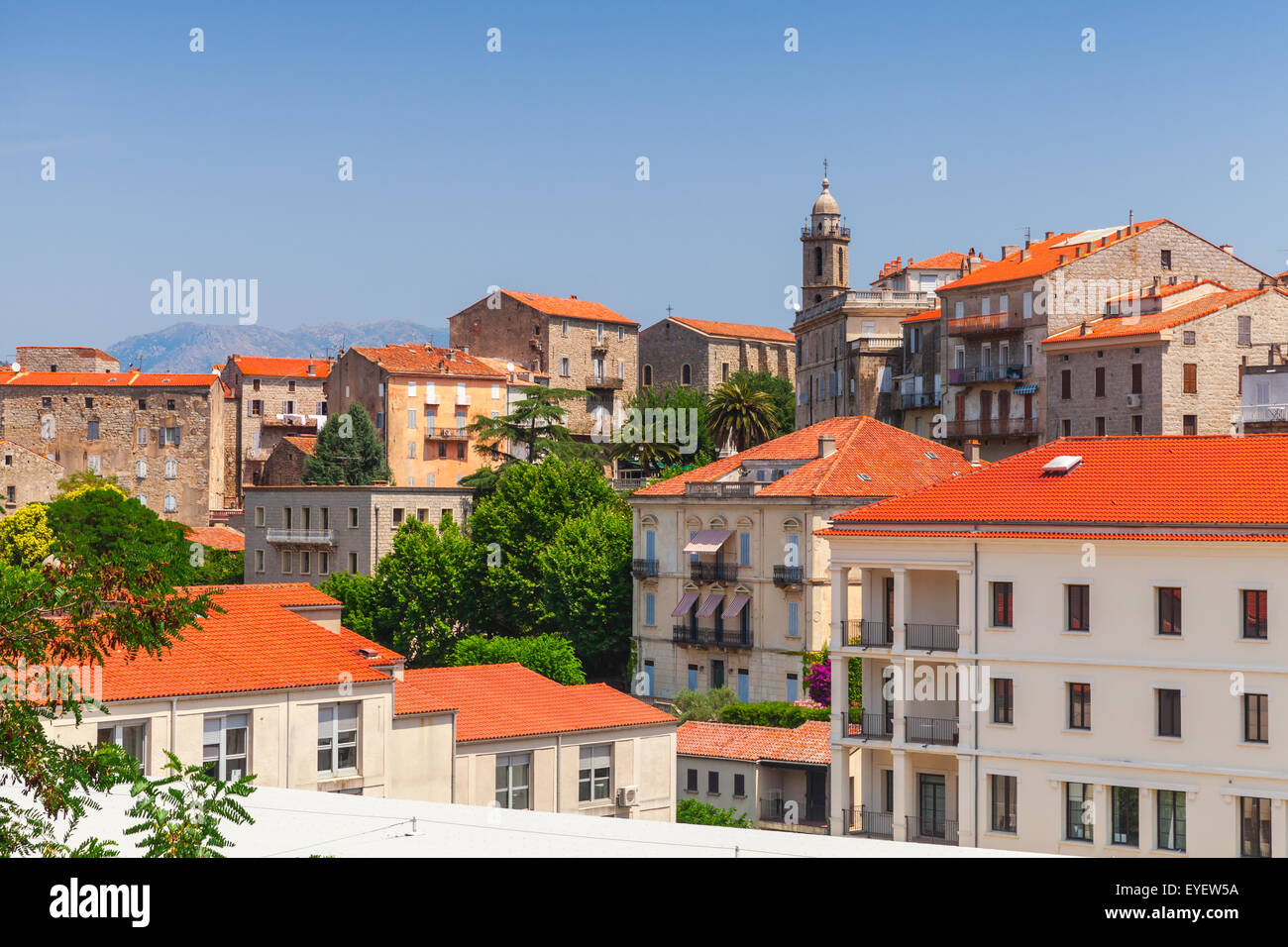 Sartène, Corsica, Francia. Antica città cityscape Foto Stock