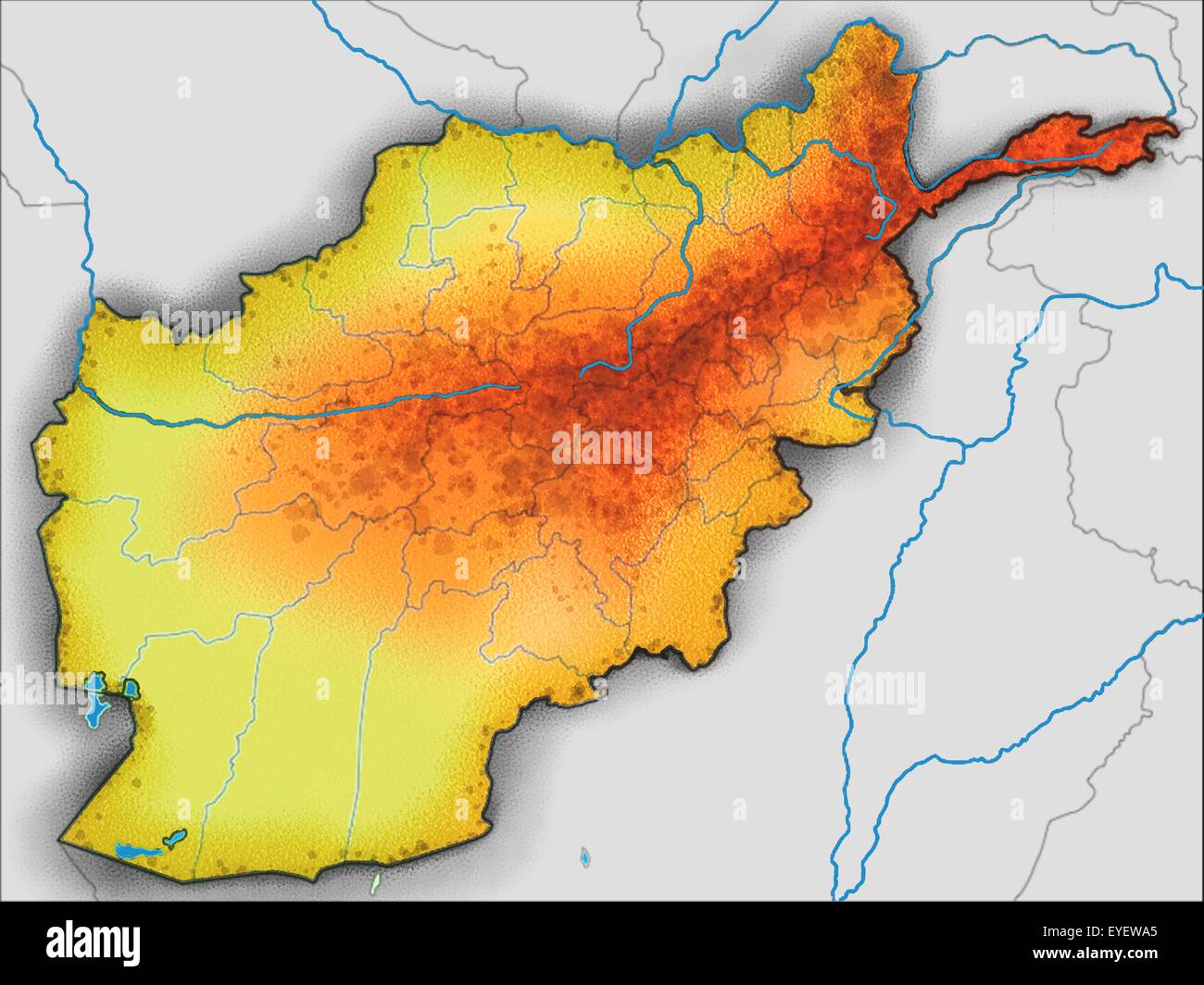 Mappa di Afghanistan Foto Stock