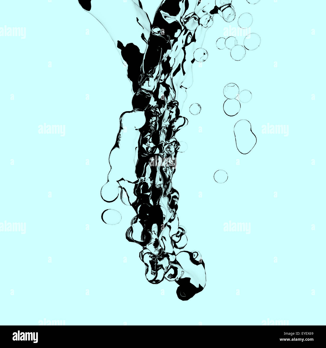 Acqua Splash isolato su sfondo verde Foto Stock