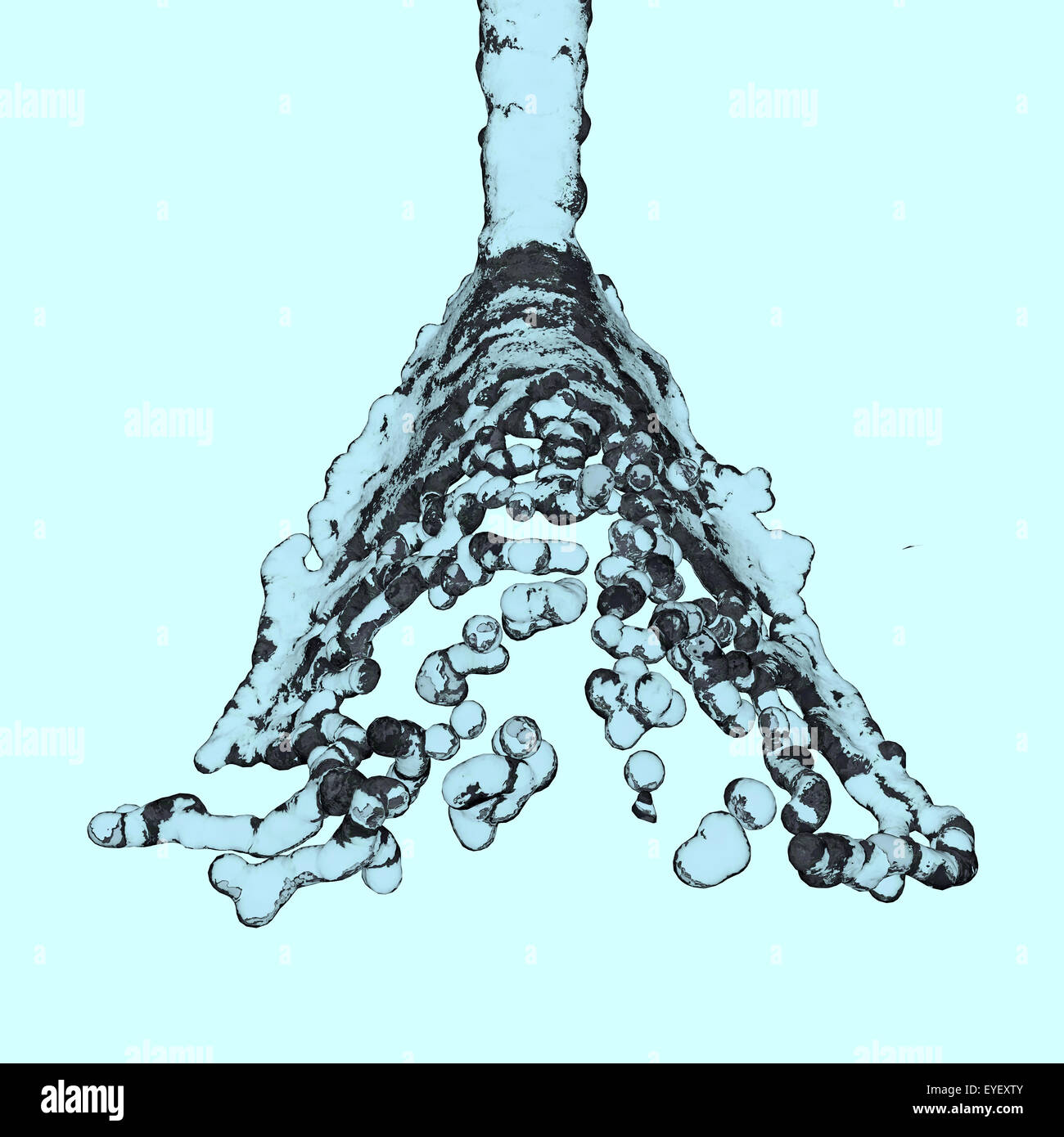 Acqua Splash isolato su sfondo verde Foto Stock