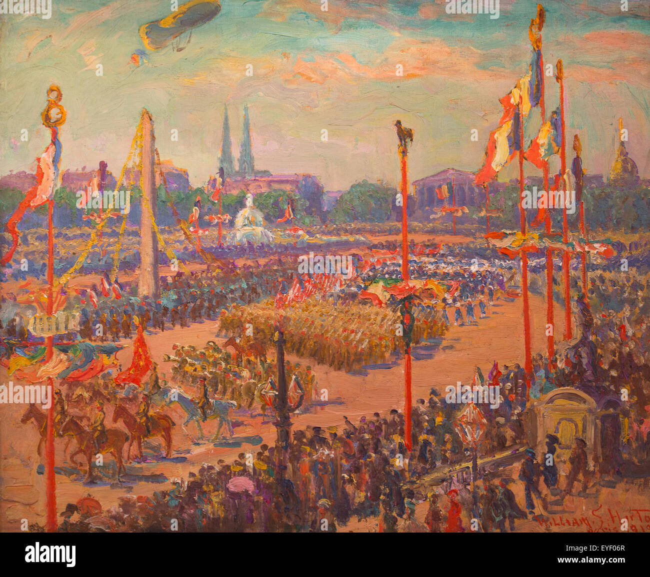 L'ultimo raid di dirigibili, la notte del 29 al 30 gennaio 1916 dall'inizio del conflitto, aviazione tedesca gettare bombe su Parigi. Fasces elettrica e razzi luminosi è stata usata per difendere il capitale da attacchi aerei. 17/10/2013 - xx secolo riuniscono Foto Stock