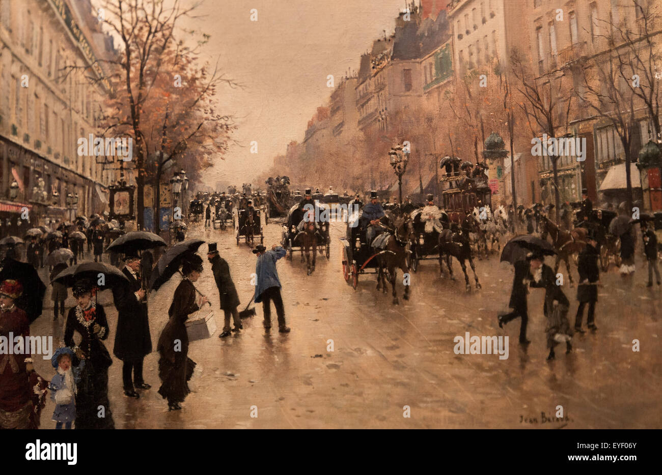 La boulevard Poissonniere sotto la pioggia 17/10/2013 - XIX secolo collezione Foto Stock