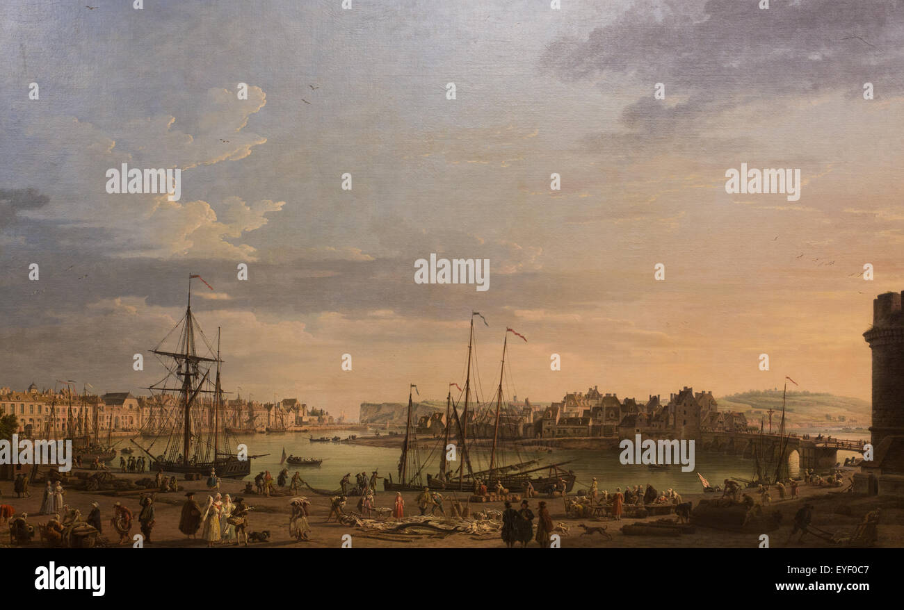 Vista di Dieppe del porto 07/12/2013 - XVIII secolo collezione Foto Stock