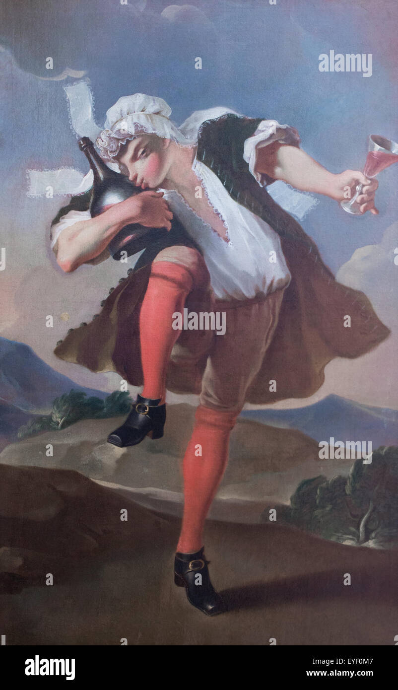 Per la buona bottiglia Logo del commerciante di vini in 17's secolo 17/10/2013 - XVII secolo raccolta Foto Stock