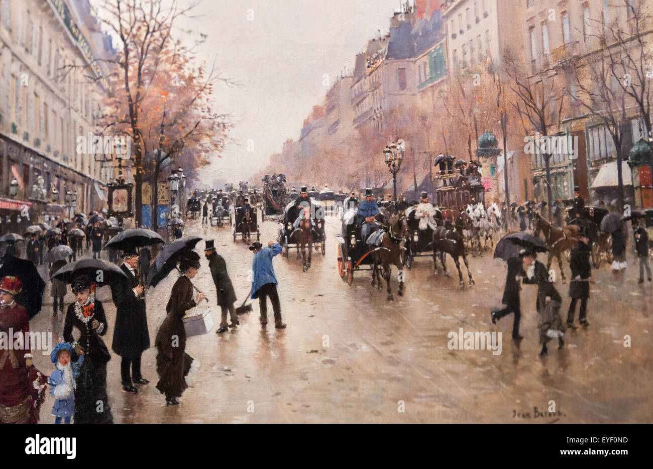 La boulevard Poissonniere sotto la pioggia 17/10/2013 - XIX secolo collezione Foto Stock