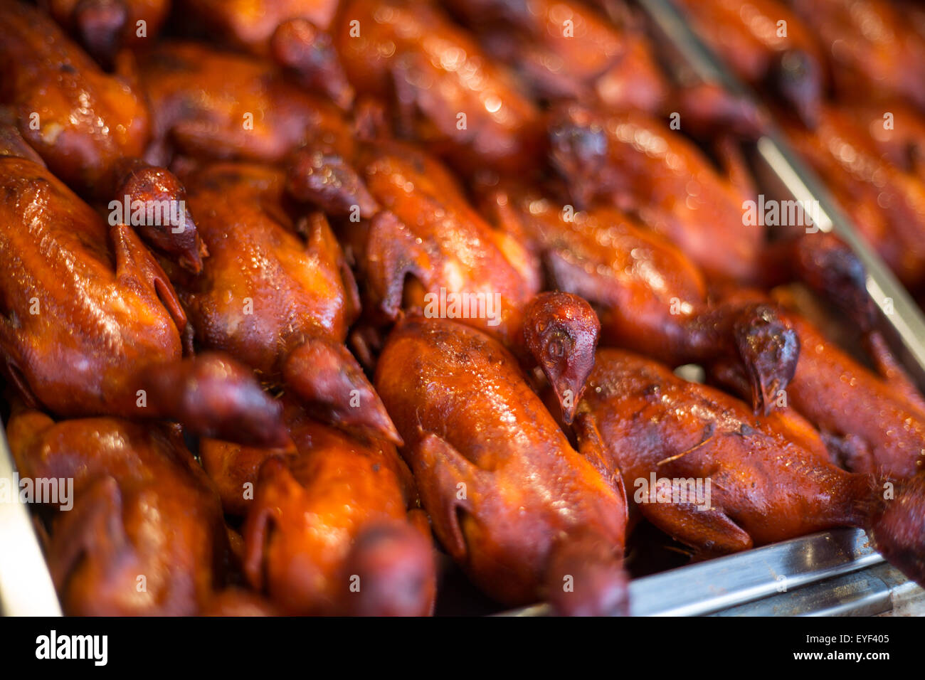 Il mercato notturno e cibi esotici di Wangfujing Street, a Pechino, in Cina. Foto Stock