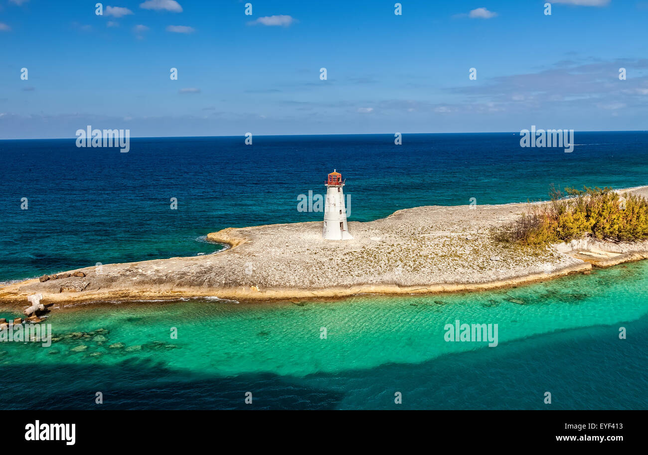 Faro su Paradise Island, Bahamas Foto Stock
