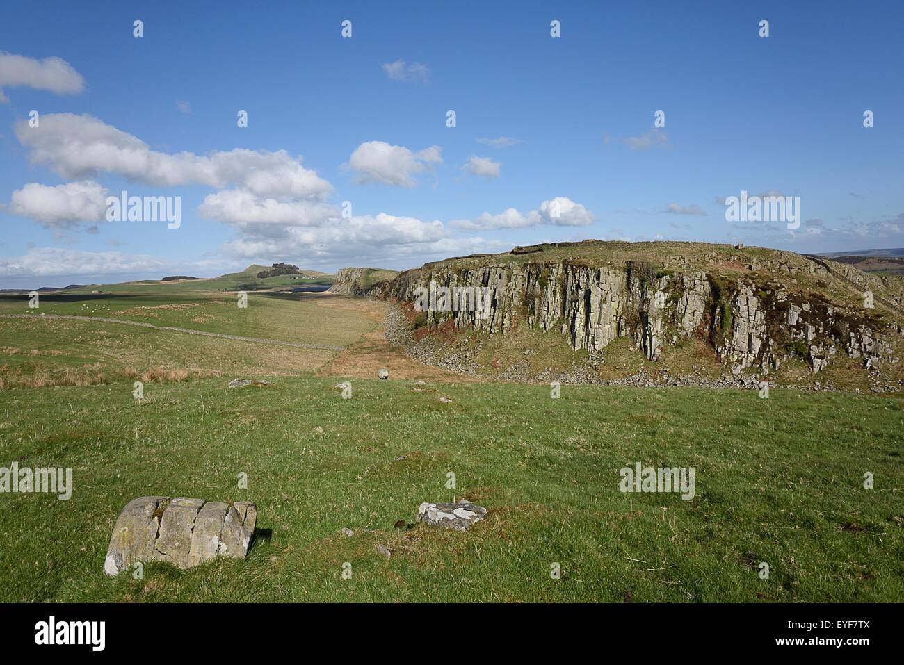 Vista del Vallo di Adriano Romano di VINDOLANDA Fort & Museum Foto Stock