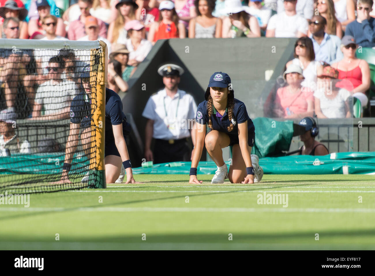 04.07.2015. Il torneo di Wimbledon Tennis Championships 2015 tenutosi presso il All England Lawn Tennis e Croquet Club di Londra, Inghilterra, Regno Unito. Foto Stock