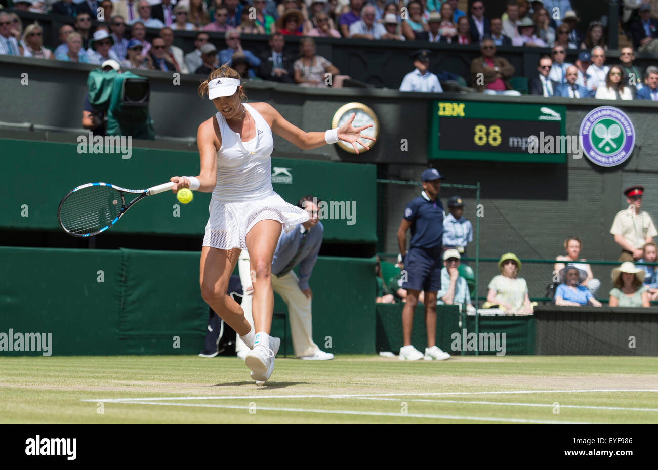 11.07.2015. Il torneo di Wimbledon Tennis Championships 2015 tenutosi presso il All England Lawn Tennis e Croquet Club di Londra, Inghilterra, Regno Unito. Foto Stock