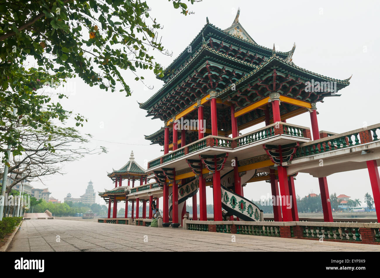 Jimei District, parco famoso perché Chinese dragon boat festival; Xiamen, provincia del Fujian, Cina Foto Stock